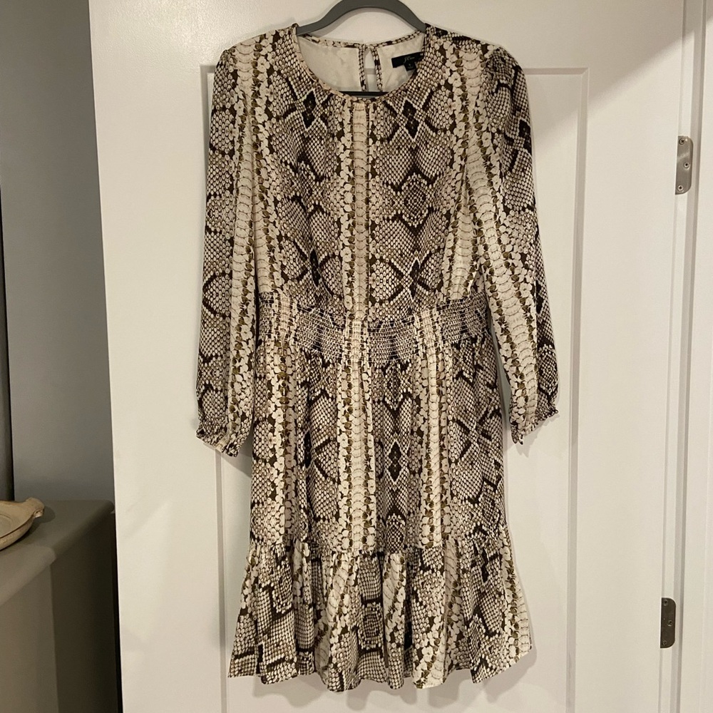 J Crew snakeskin long sleeve dress